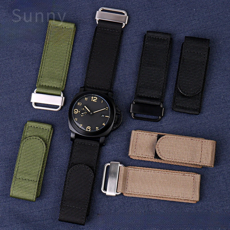 Per Bell Ross Panerai Cinturini In Nylon Canvas Durable Hook And Loop Fastener Nylon Resistente All'Usura Da Uomo 22Mm 24Mm Cinturino Per Orologio