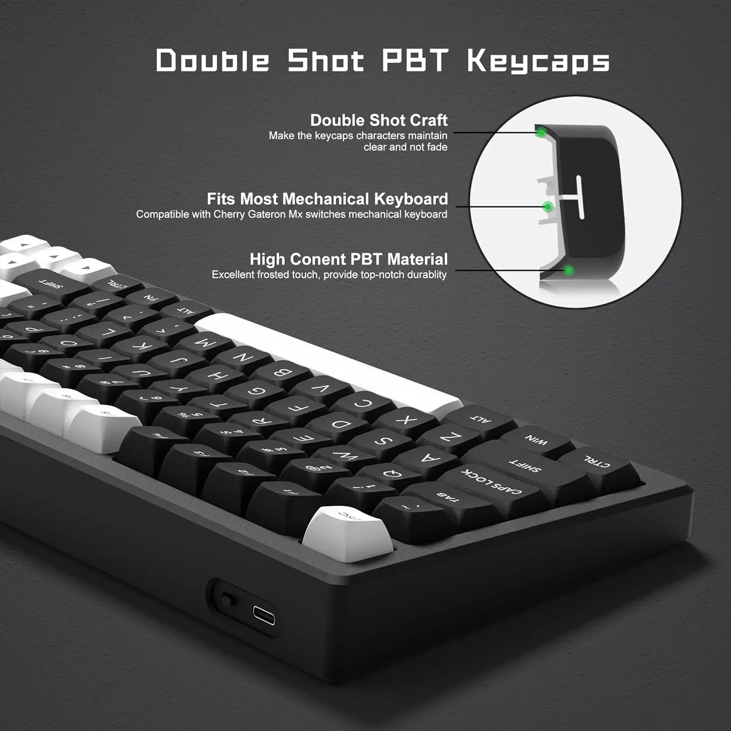 Personalizado Minimalista Estilo Pbt Keycap Double Shot Keycaps Isa Perfil para Gateron mx Switches Teclado Mecânico Wob Bow 189 Chaves - Imagem 2