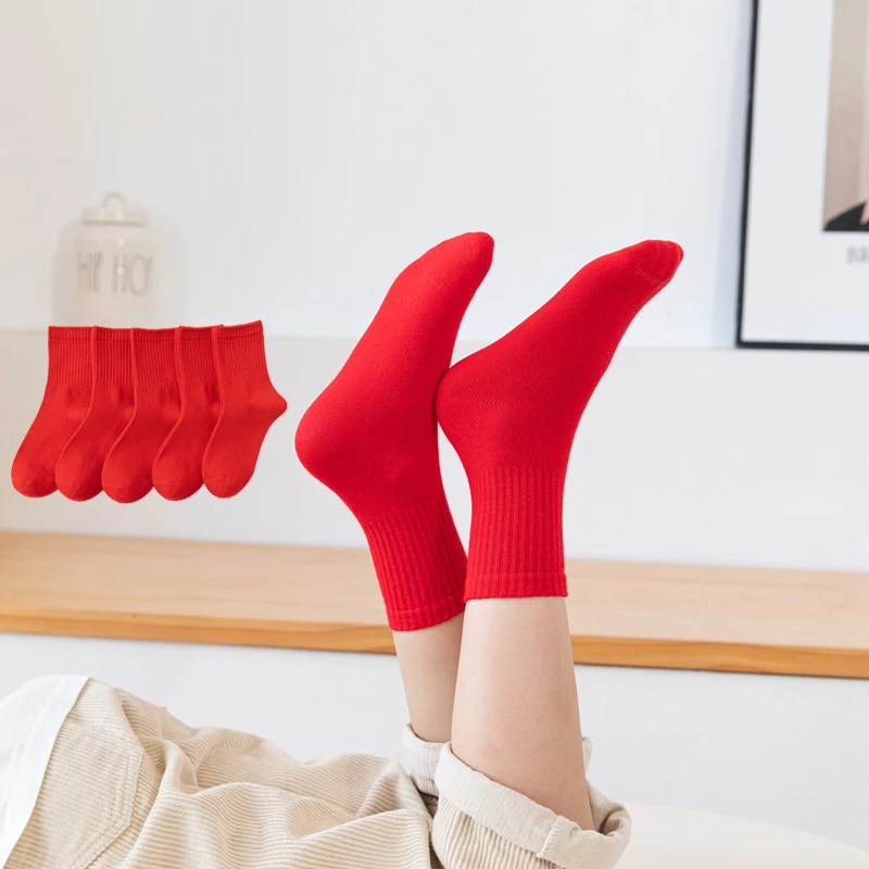 3pairs/lot New Childrens Socks Red Color Cotton Girls Boys Socks 3-12years