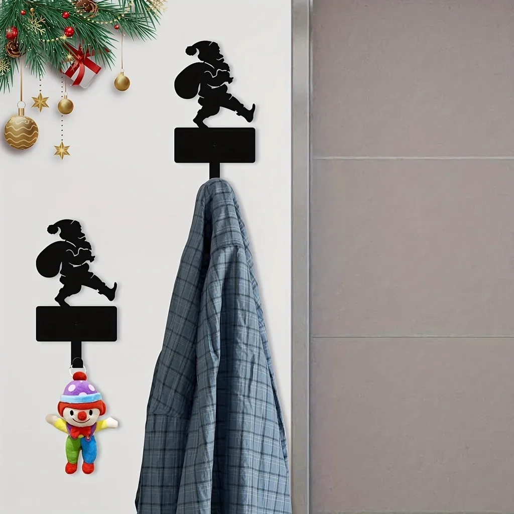 

Metal Backpack Santa Hook, Key Belt Hanging Coat Hook, Wall Decoration Hook, Christmas Decoration, Scene Decor, Festivals Decor