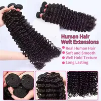 Extensions de cheveux humains brésiliens naturels Deep Wave, bouclés profonds, 24, 26, 28 pouces, pour femmes 3
