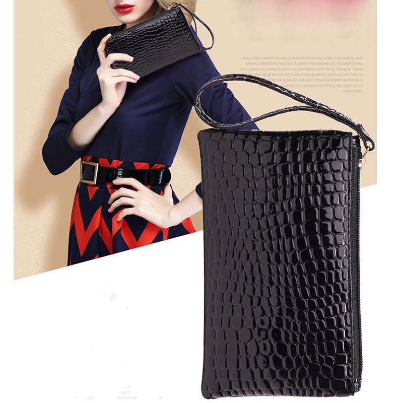 Elegant Women's PU Leather Wallet – Fashionable Wristlet Handbag & Long Clutch with Zipper Coin Purse and Card Holder