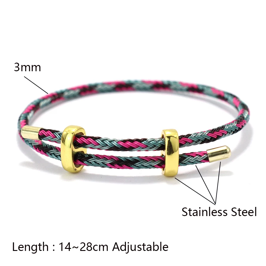 Stainless Steel Adjustable Bangle Bracelet for Men Outdoor Sports