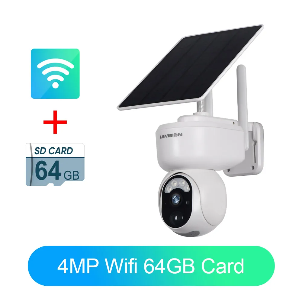 LS VISION 2K 4G Sim كاميرا مراقبة بالطاقة الشمسية...
