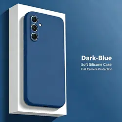 Premium Shockproof Liquid Silicone Phone Case - Soft Rubber Protective Cover - Galaxy S23 Ultra (DBlue)
