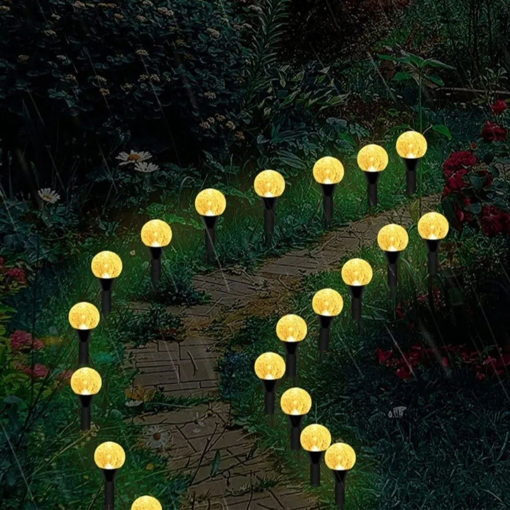 스마트 태양광 LED 야외 지상등 방수 20 LED 전구 LED 경로 데크 조명 태양광 가로등 진입로 조명