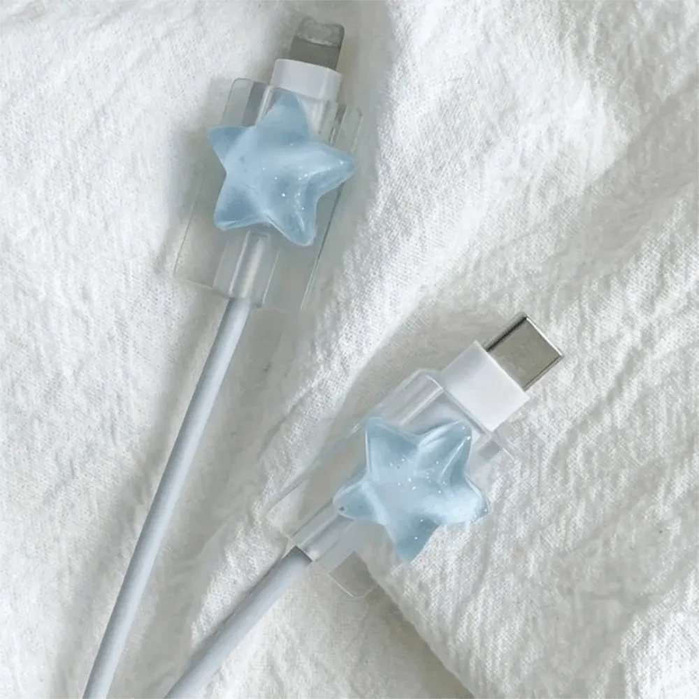 한국 스타일 3D 오션 스타 보호 커버 귀여운 휴대용 액세서리 USB 케이블 보호기 애플 18/20W 여행용