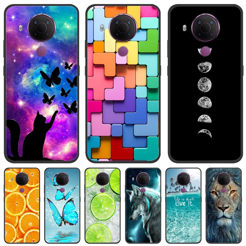 Custodia IPEAK A Libro Con Glitter E Porta Carte Per Nokia 5.4 | Pelle Lucida E Supporto Multiangolo (Viola)