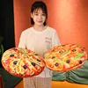 40/60cm Pizza Food Plush Pillow Stuffed Like Real Round Snack Cushion Shell with Zipper Ham Bacon Green Union Beef Tomato Decor 4