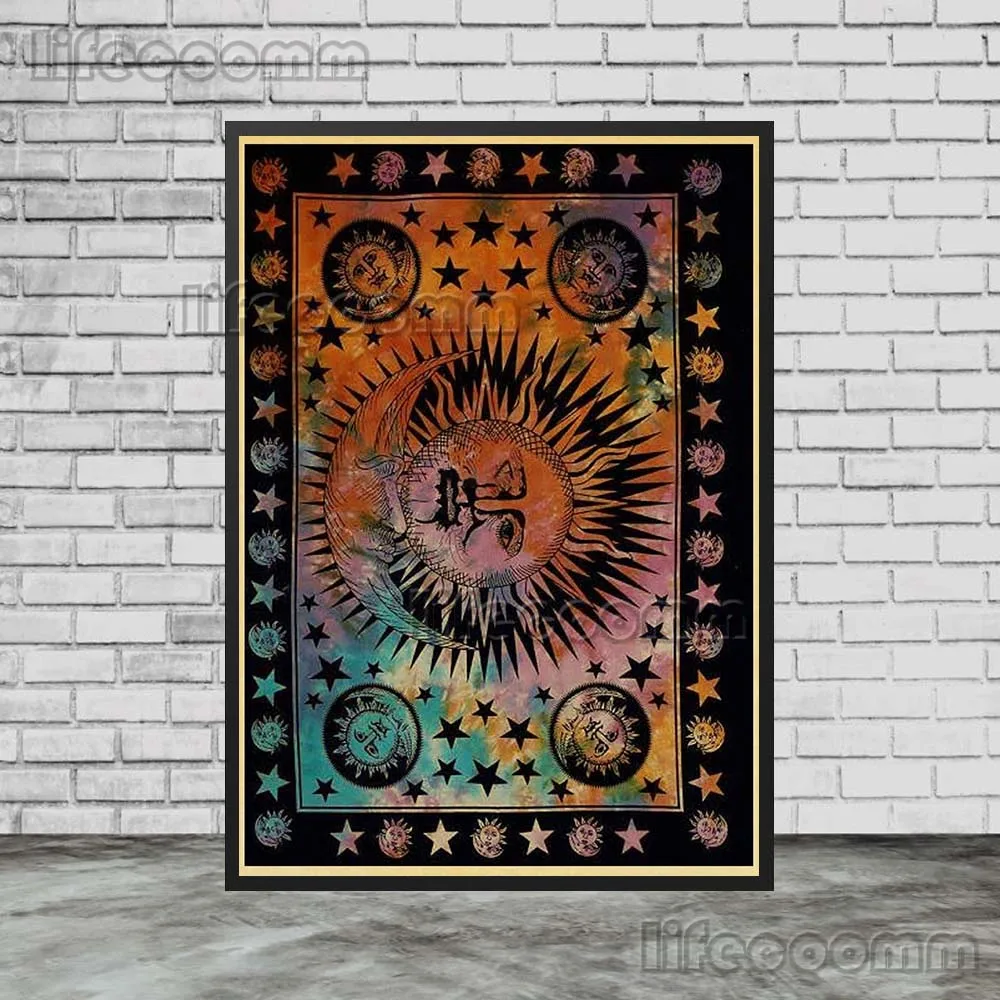 Celestial Bohemian Canvas Art: Sun, Moon, Stars & Planets Wall Decor