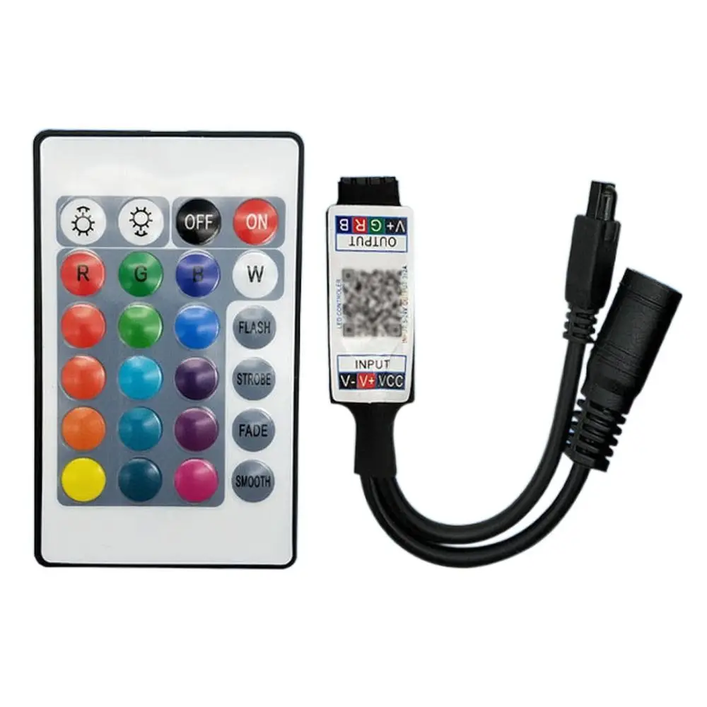 Description Picture 4 of itemNew Bluetooth Adaptor Mini RGB Controller 5V-24VMini Female Plug to 4Pin Connector LED Light Strip Smart 17Key USB controller