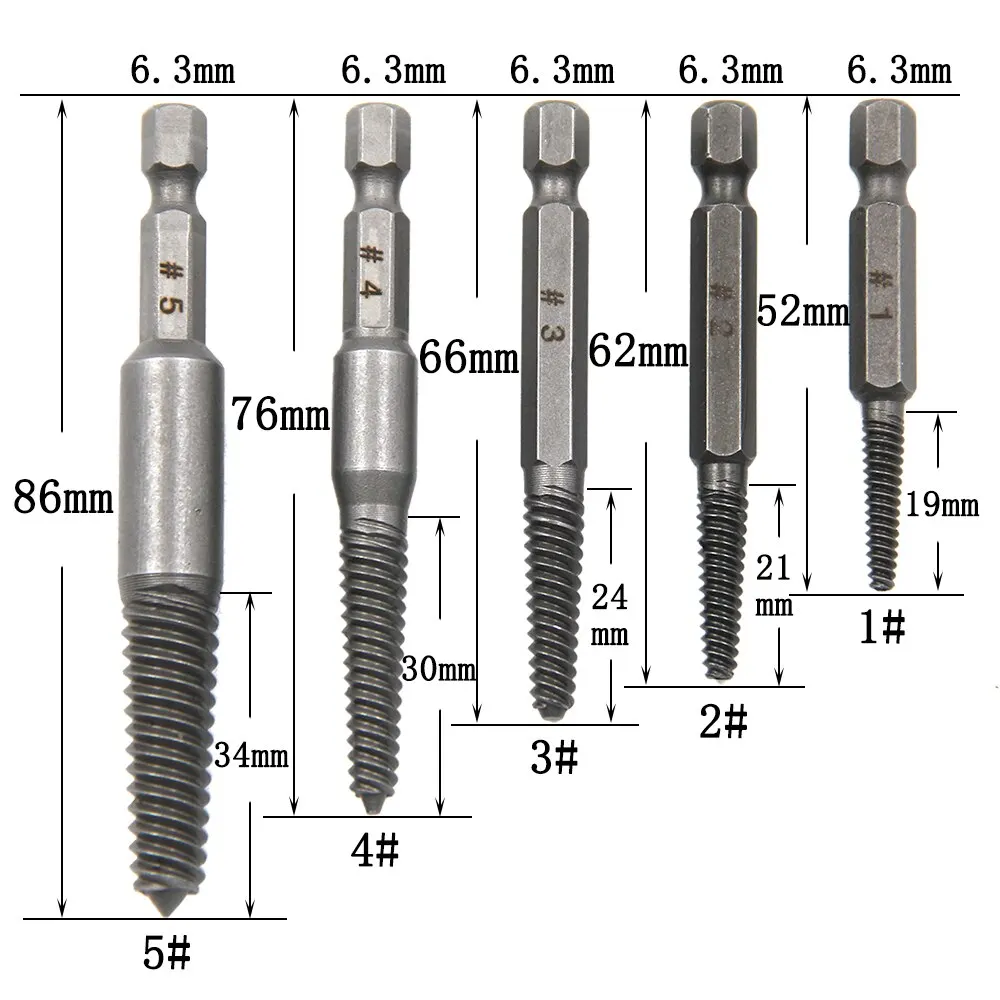 10pc Hexagonal Shank Broken Head Screw Extractor Screw Broken Head Screwdriver for Taking out Electric Drill Tool Set BEST SELLERS