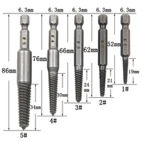Extracteur de vis à tête cassée à tige hexagonale, tournevis à tête cassée pour sortir, ensemble d'outils de perceuse électrique 10 pièces 3