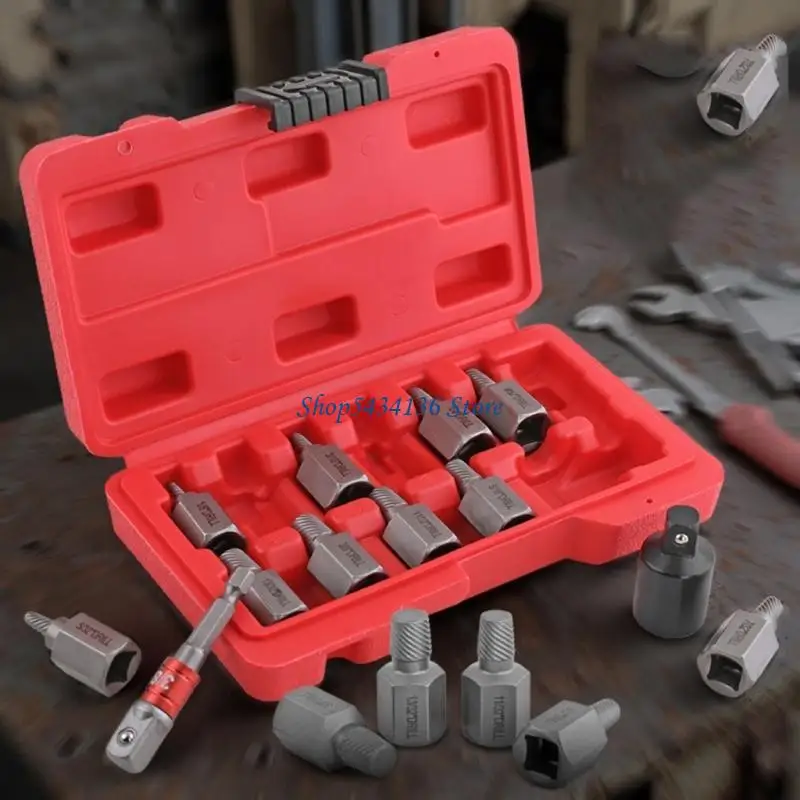 H7ED 12 -teiliges Schraubenextraktionskit 3/8 Zoll Antrieb Sechskant Multi -Spline – Detail 10