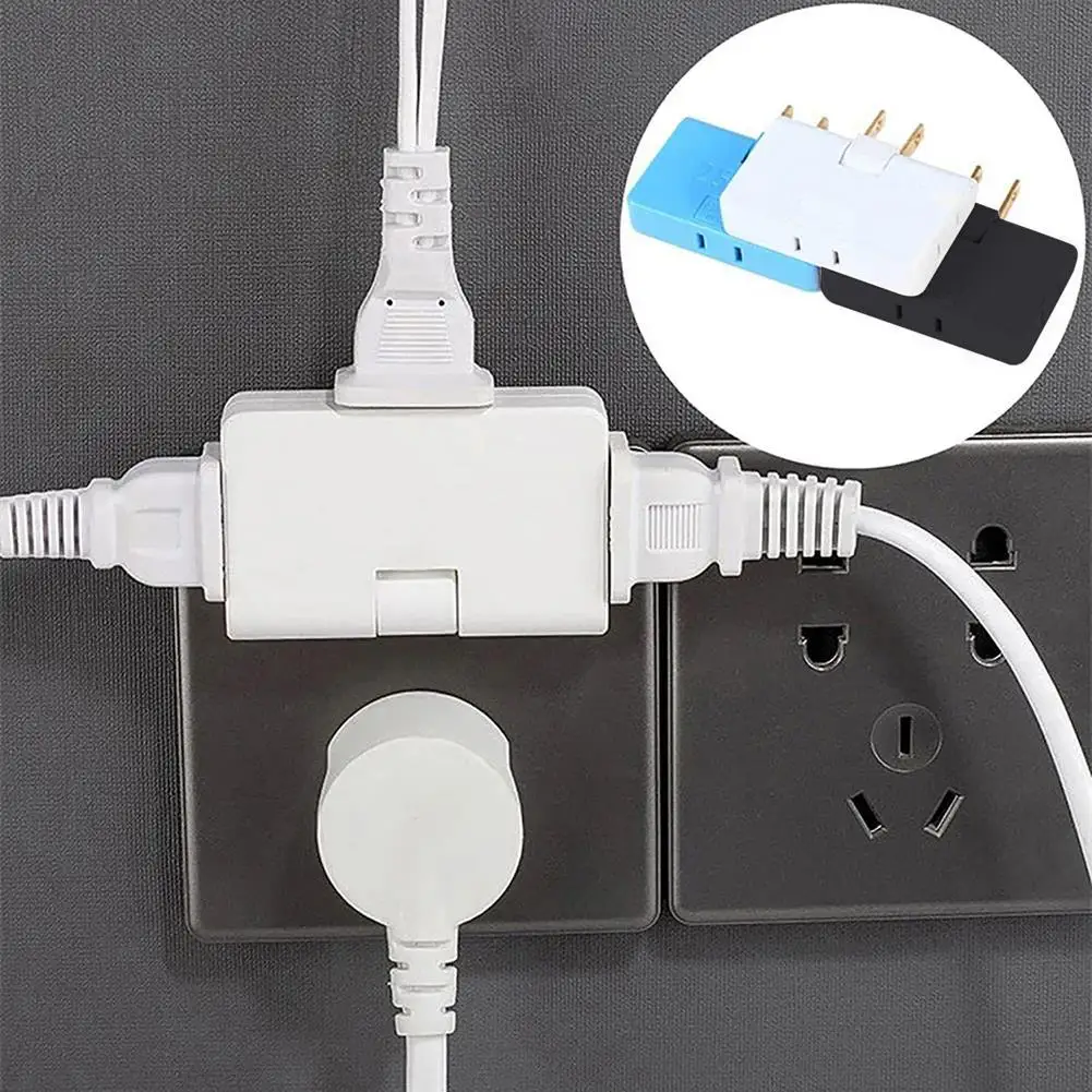 Wall Outlet Extender 3 Way Flat Wall Outlet Extender Adapter 2 Prong Mini Indoor Plug Folding