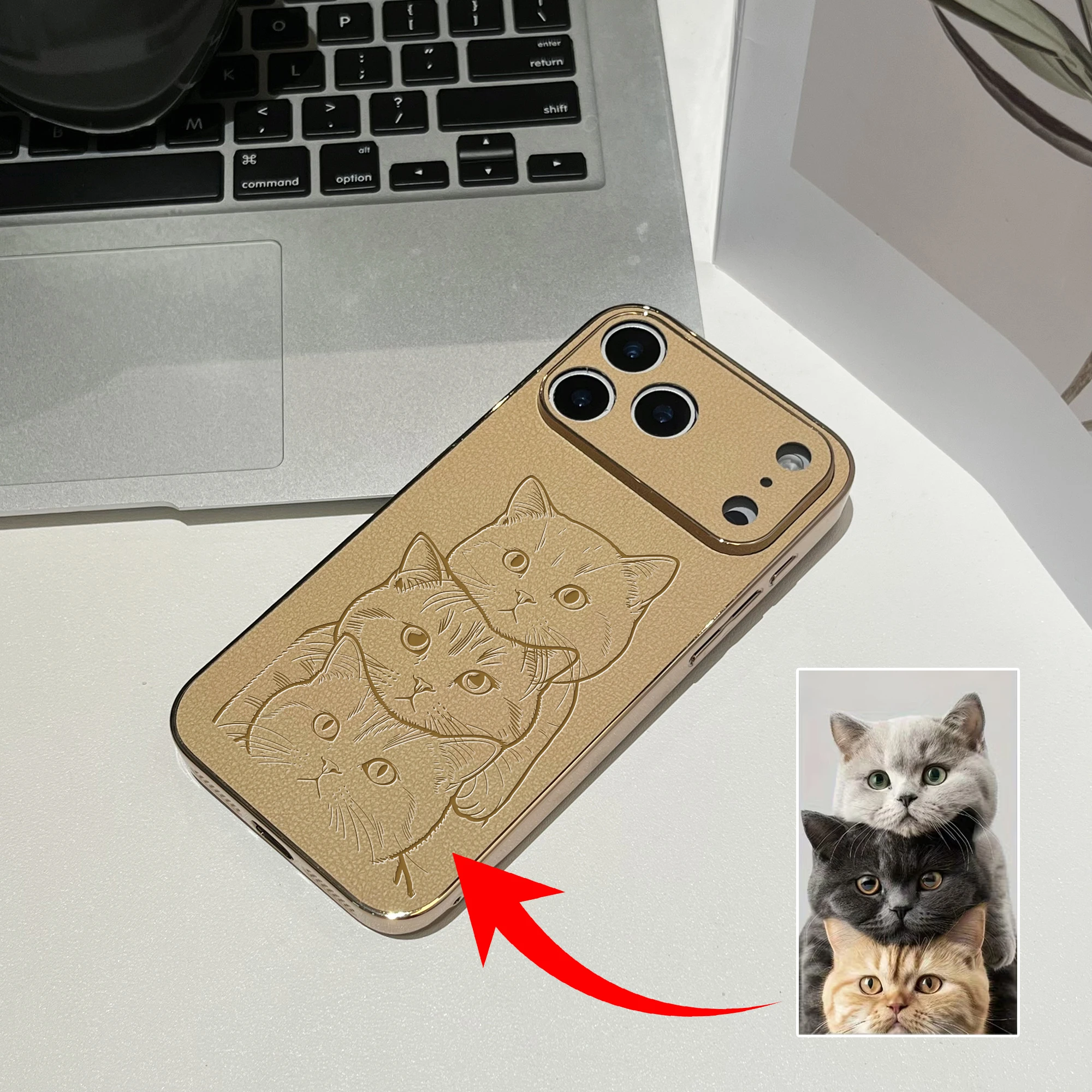 Personalized Custom Photo Sketch Lines Style 3D Laser Engraving Luxury thumbnail 6