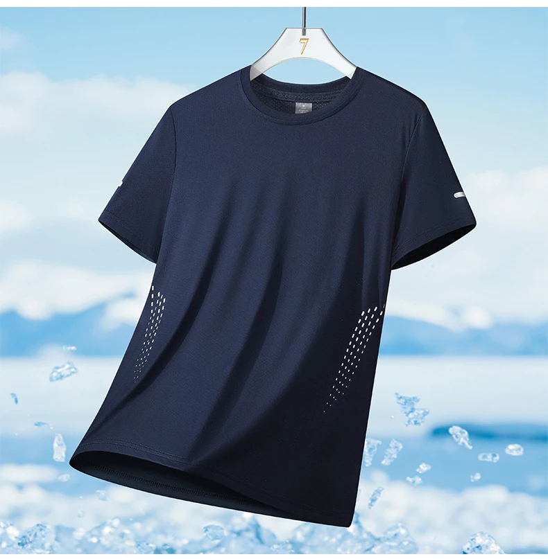 Mens Quick-Dry Running T-Shirt - Breathable Outdoor Sports Tee