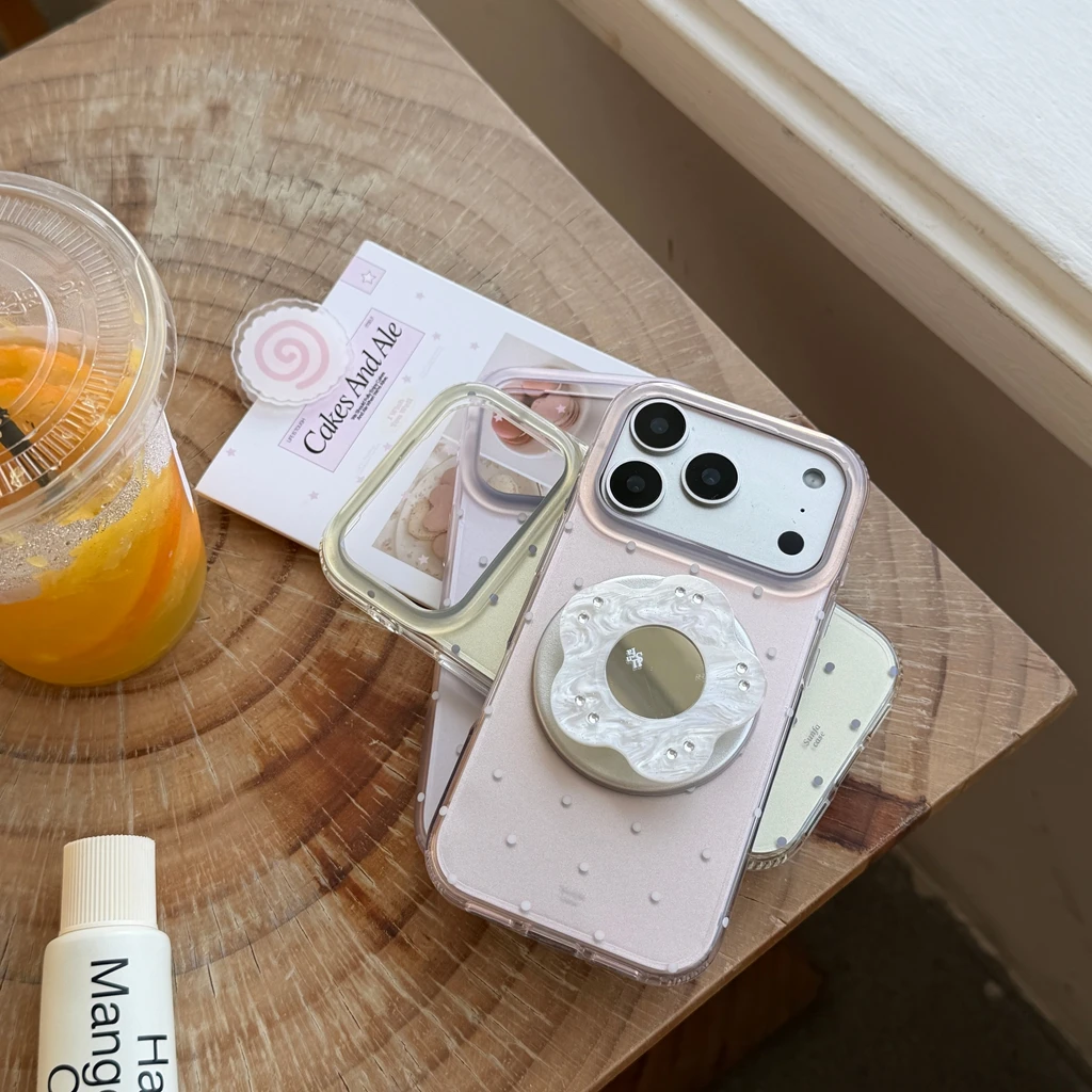 غطاء هاتف لاسلكي مغناطيسي بتصميم منقط غير لامع مع...