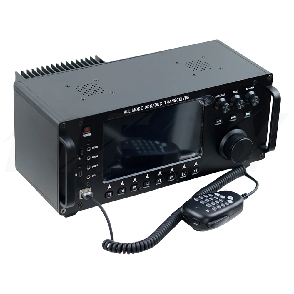 100W HF+UV All Mode DDC/DUC Transceiver Mobile Radio SDR Transceiver with 7" Tou