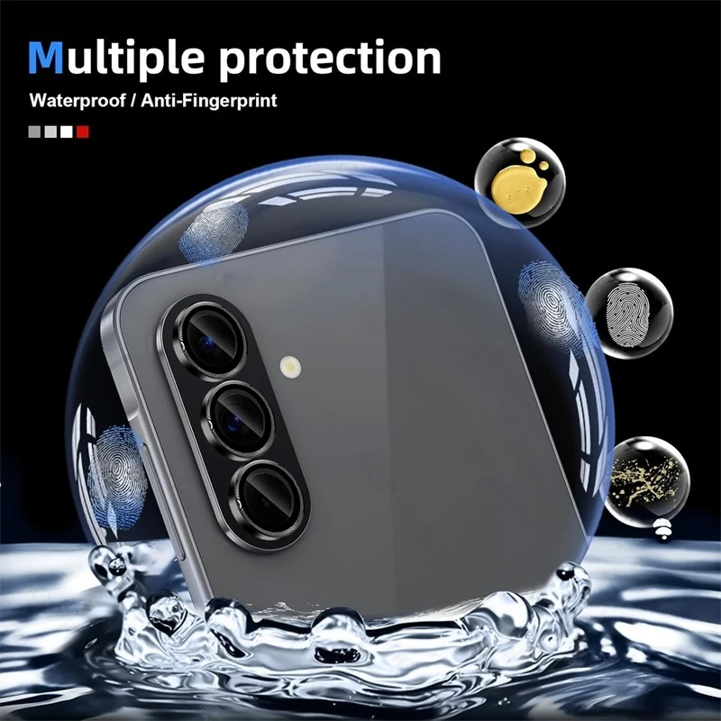 Alloy Aluminum Ring Phone Case with Tempered Glass Camera Protectors