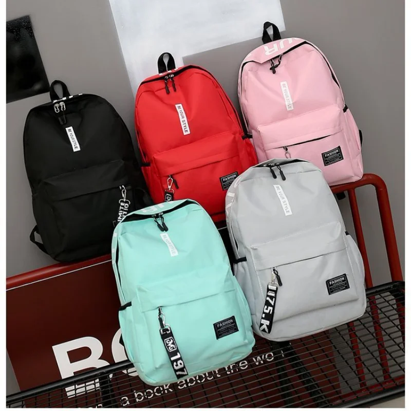

Canvas Backpack Student Schoolbag Large Capacity Outdoor Backpacks Children's Bags Thin Light Fashion Shoulder Bag