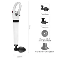 เครื่องมือขจัดสิ่งอุดตันท่อระบายน้ำแบบใช้แรงดันอากาศสูง สำหรับทำความสะอาดท่อระบายน้ำ โถส้วม ท่อระบายน้ำพื้น ท่อระบายน้ำในครัว และอ่างล้างจาน 6