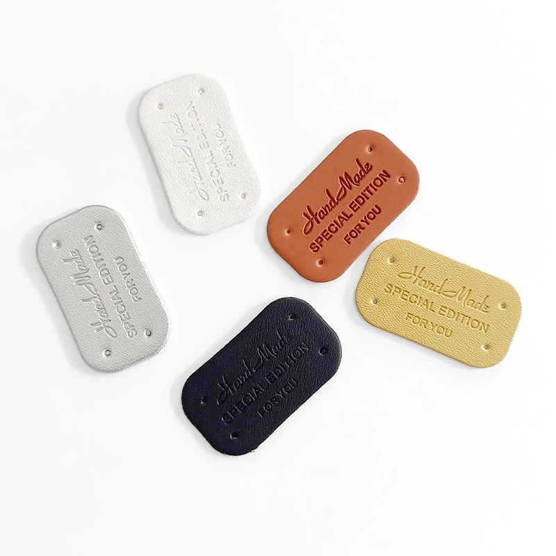 Small Handmade Leather Clothing Labels for Gift Hat Sewing Leather Tags Hand Made Skin DIY Decorative Tags 25/50Pcs leather labels clothing labels leather tags garment labels sewing labels