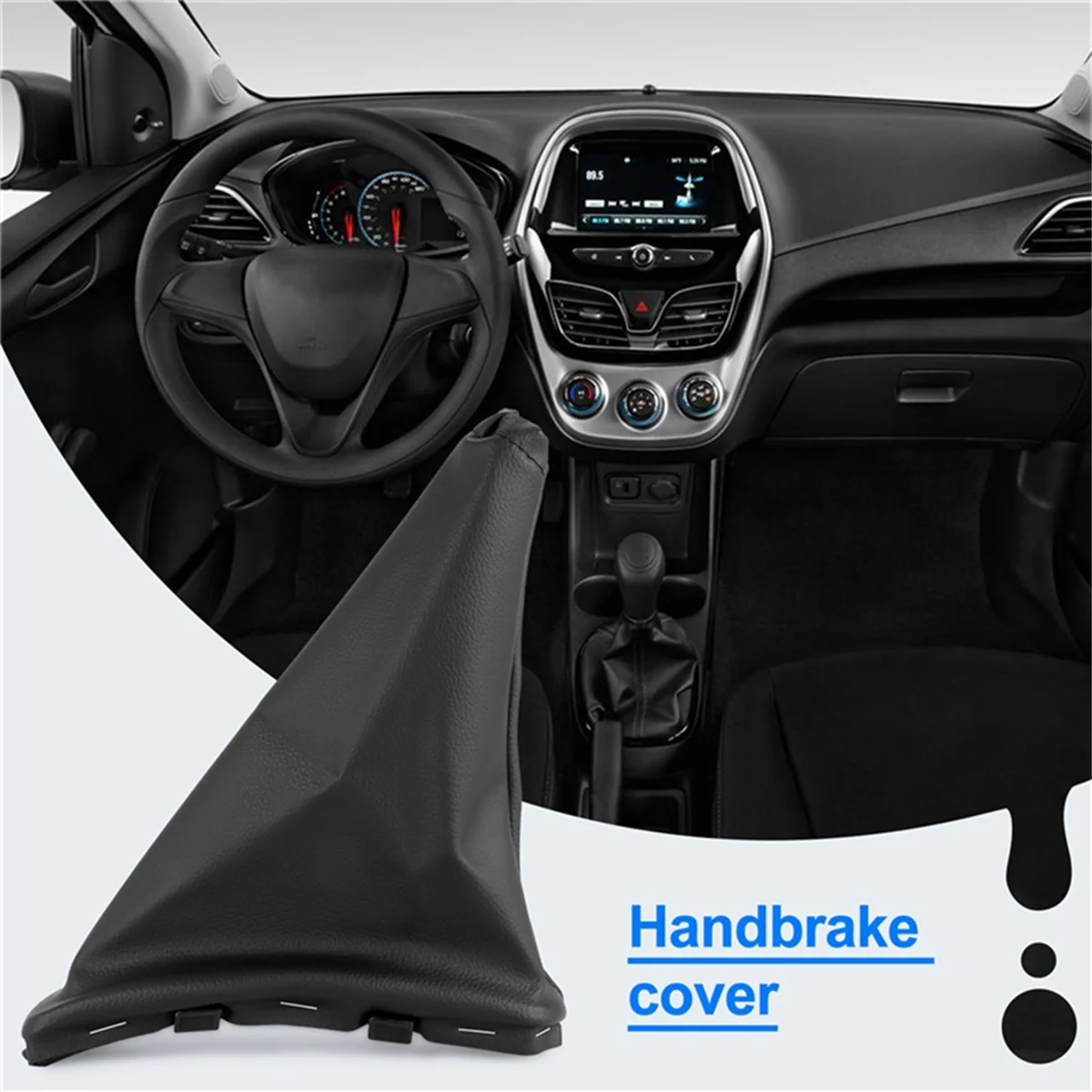 Chevrolet Spark 2011-2016 jasmine 용 2PCS 핸드 브레이크 게이터 커버 핸드 브레이크 부츠 블랙 PU 가죽