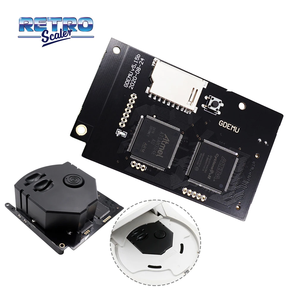 RETROSCALER Optical Drive Simulation Board GDEMU 5.15b, SD Memory Card for DC Dreamcast Video Game Console