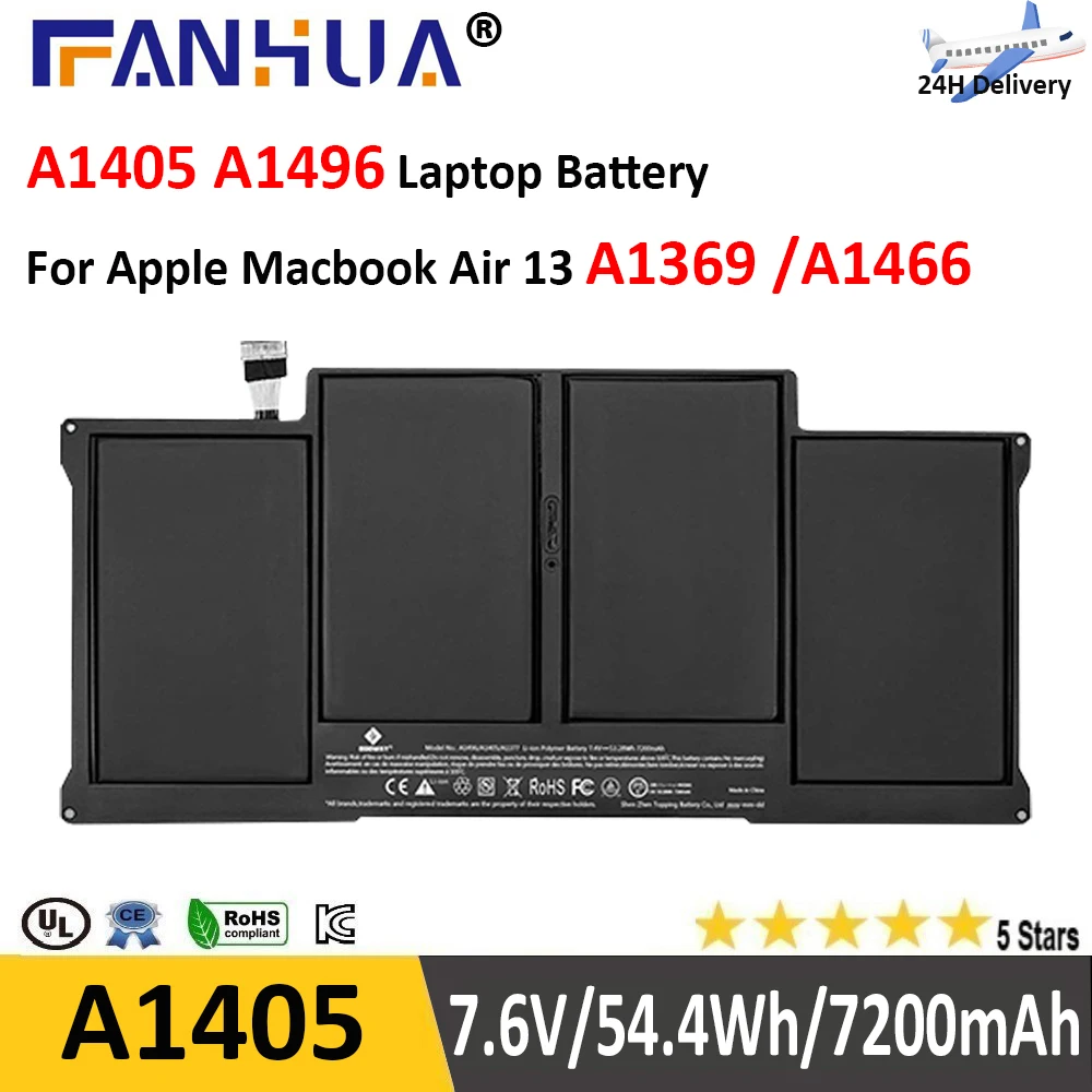 Batteria Per Laptop A1405 A1496 Per Apple Macbook Old Air 13 A1369 (Fine 2010 Metà 2011) A1466 (Metà 2012 Metà 2013 Inizio 2014) Batteria