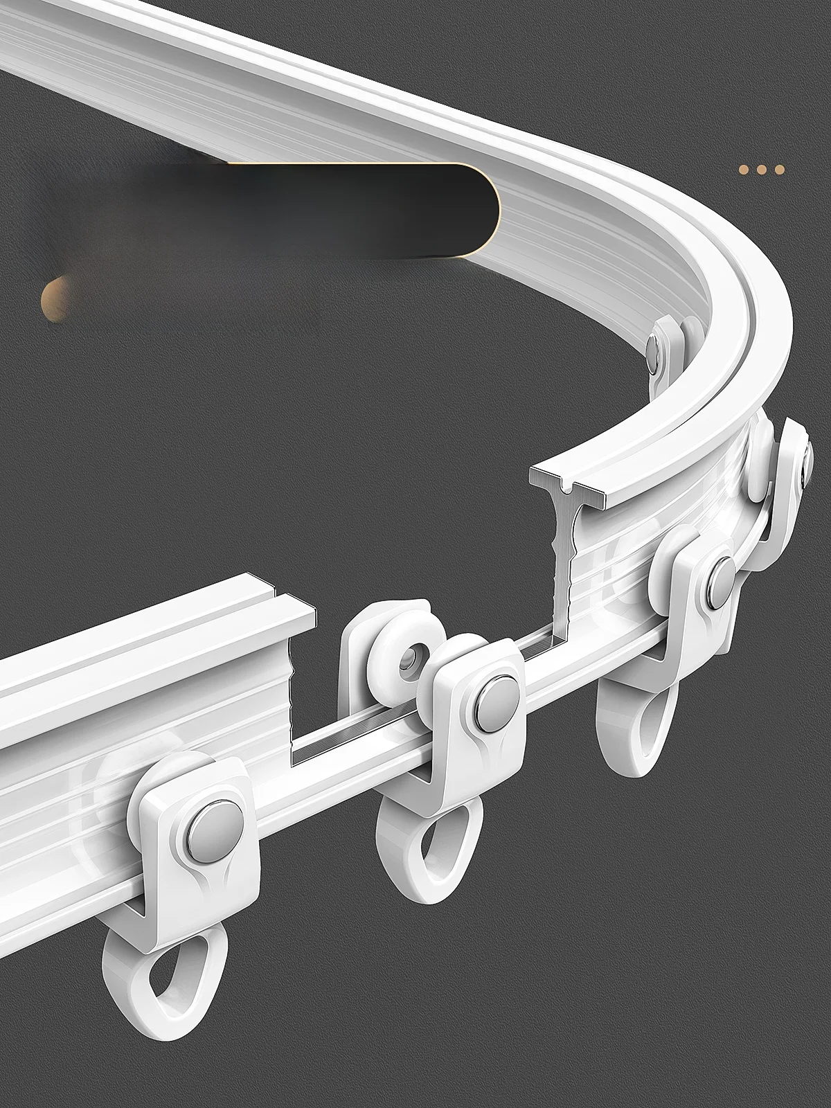 Curved Soft Tra Curtain Rail Sliding Hooks Balcony Bed Curtain Window  U-ape L-ape Sliding Tra Home Decor Acco...