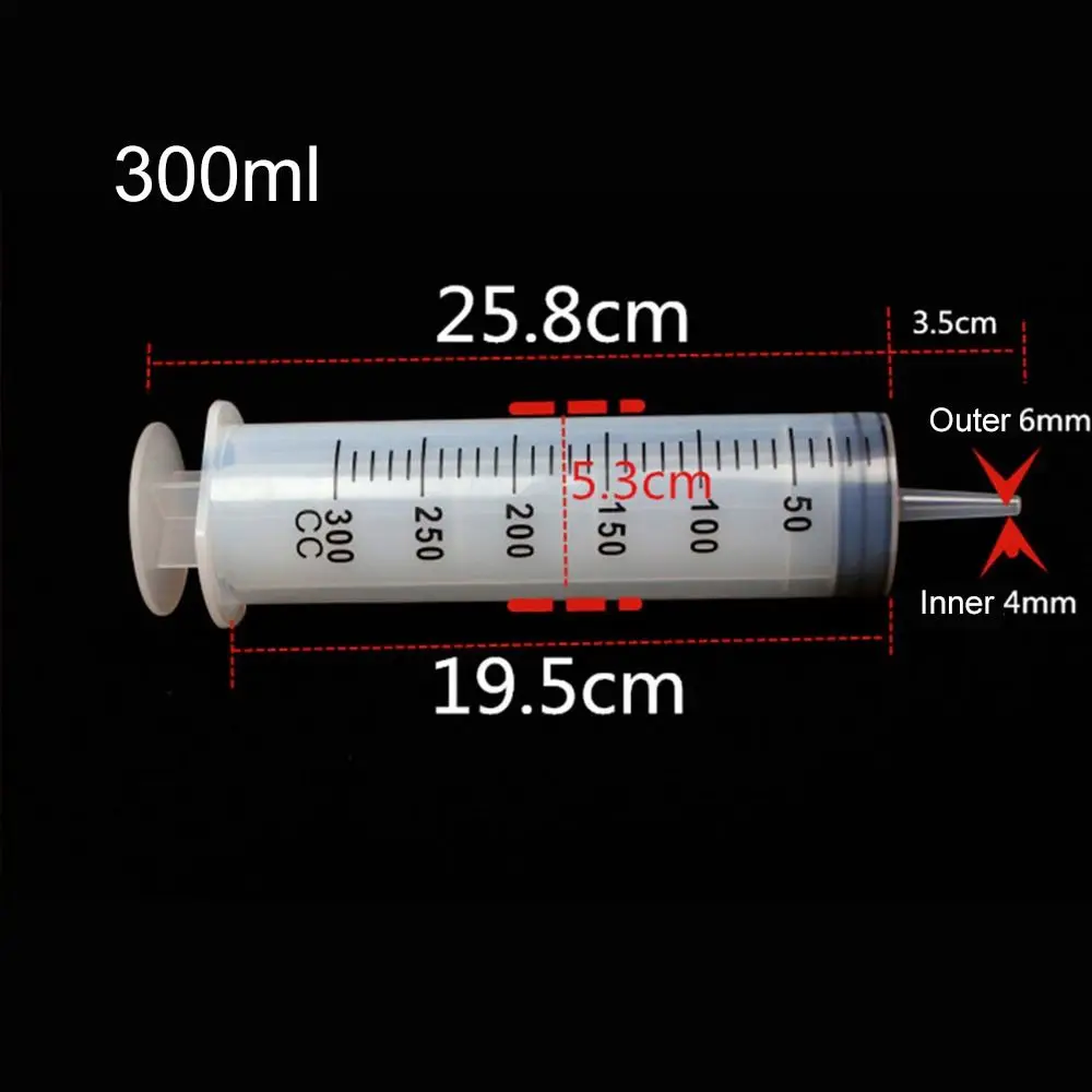 150ml-500ml Large Capacity Syringe Syringes Reusable Pump Measuring 1.3m Tube Feeding Ink Big Syringe Hydroponics Nutrient