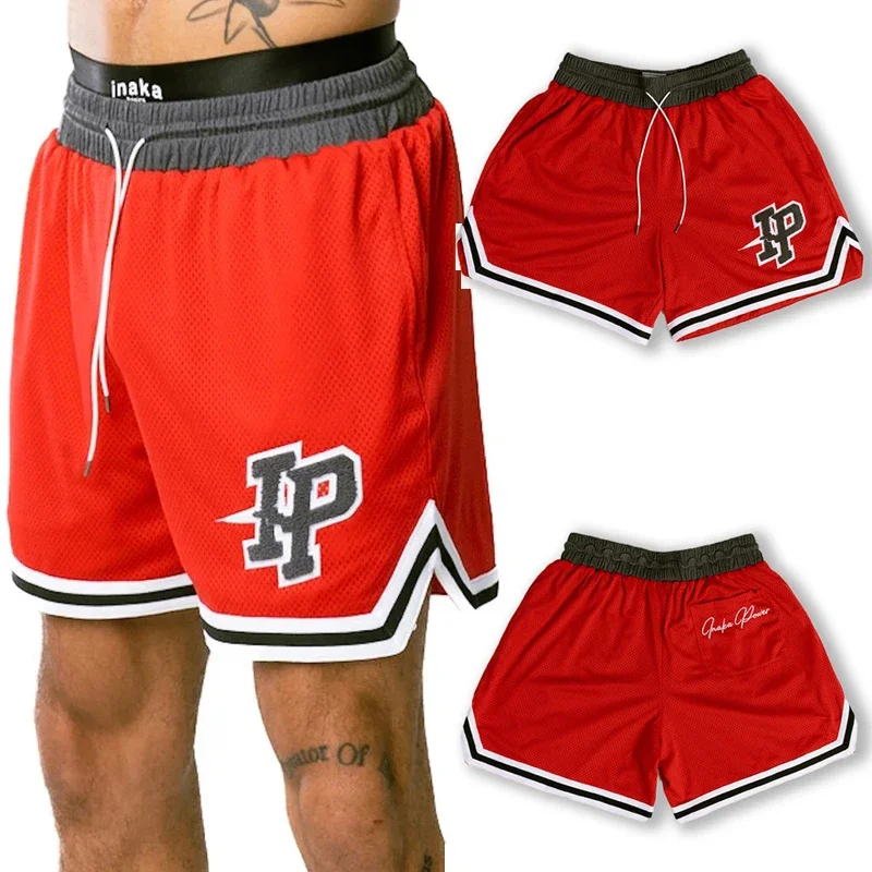 Summer Men's Short Sleeve American casual sports shorts Mesh quick drying breathable embroidered basketball shorts Beach Pant
