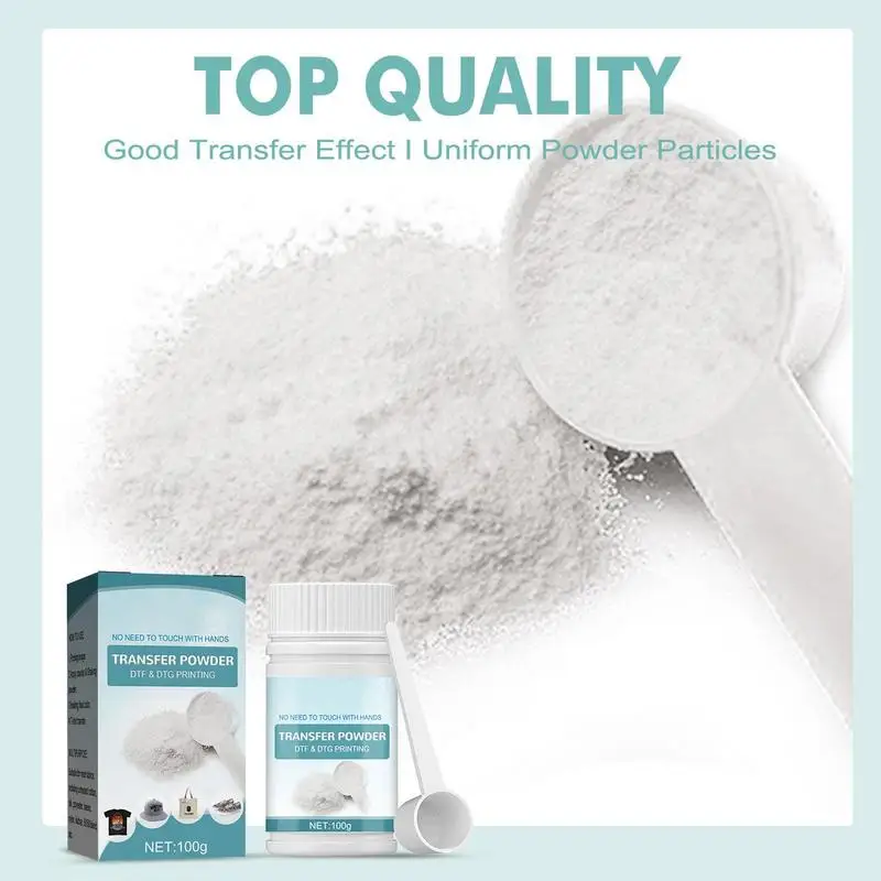 100g DTF Powder Waterproof White Digital Transfer DTG Pretreat Powder For Most Fabric DTF & DTG Hot Melt Adhesive Powders dtf powder