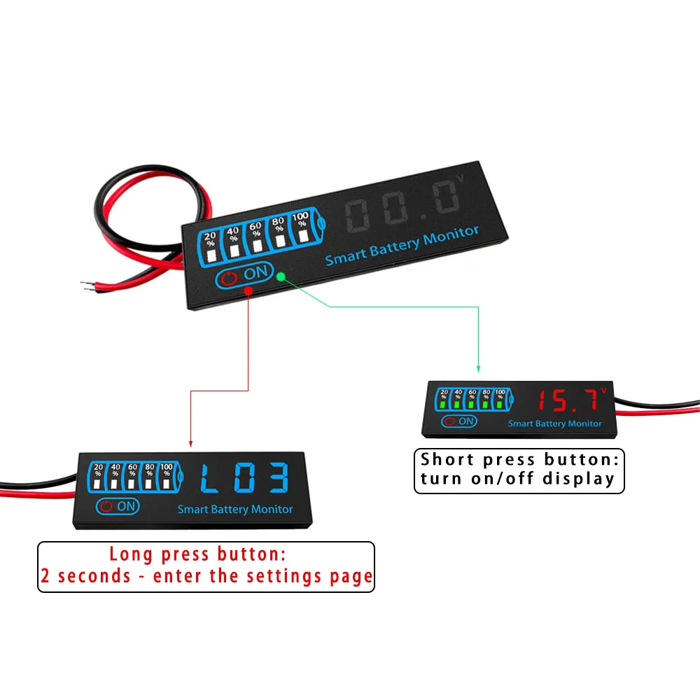 Testeur de Batterie RC 7-55V Vert Jaune Noir pour Lithium LiPo LiFe Plomb