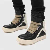 Men High-top Shoes Ankle Boots High-top Sneakers Riding Casual Shoes PVC Retro Designer Platform Sneakers for Street Club 1