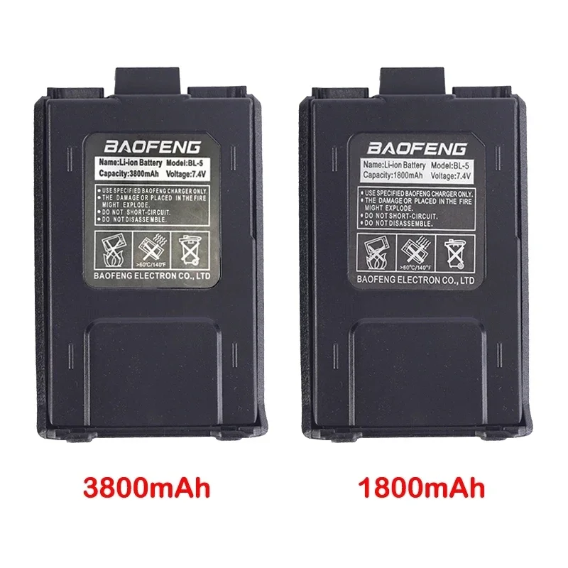 Baofeng UV-5R 3800mah 1800mAh BL-5 Battery for UV-5R UV-5RE DM-5R Plus Compatible RT-5R RT5R Walkie Talkies UV 5R BF-F8 BF-F8HP 4