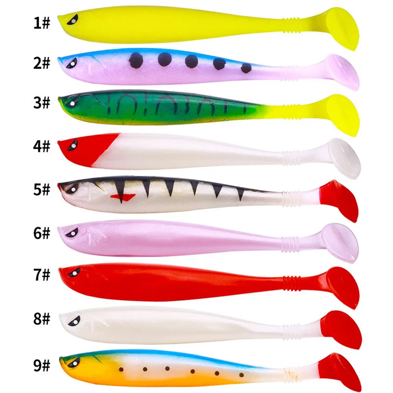 6-Piece Soft Silicone Fishing Lure Set - 9cm 4g Swimbaits for Saltwater and Freshwater Bass Fishing