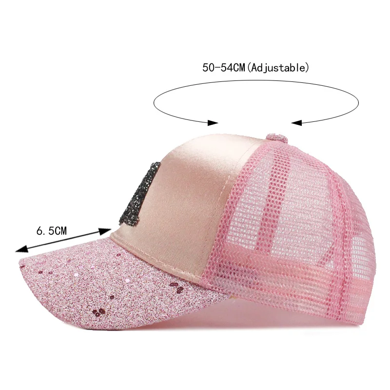 Baseball Cap Children Girls Rhinestone Sequin Letter A D Baseball Cap Summer Girl Female Snapback Hip Hop Caps Adjustable Sun Hat