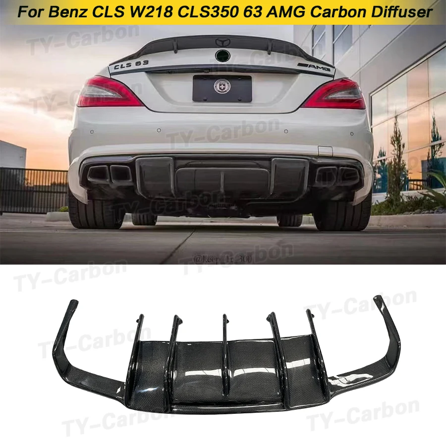 Reral-Carbon-Fiber-Rear-Bumper-Lip-Diffuser-For-Mercedes-Benz-CLS-Class ...