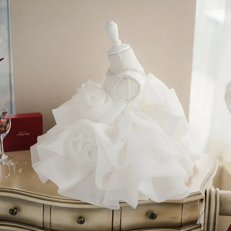 Flower Girls Dresses For Kids Baby 1st Birthday Children's Princess Costume Infant Ball Gowns Baptism Party Fluffy Wedding flower girl dresses