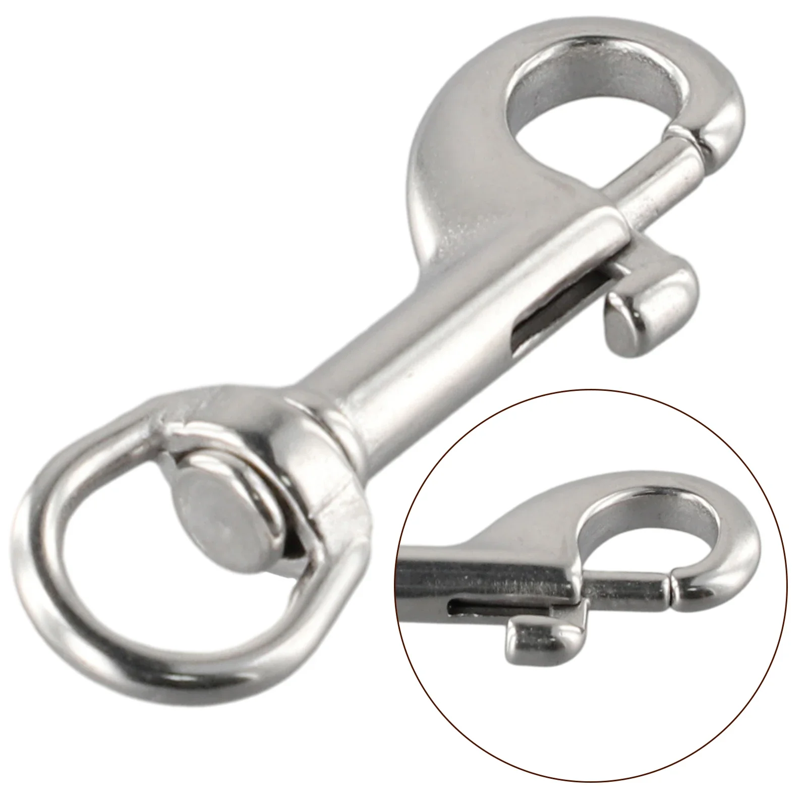 1pc Scuba Diving Bolt Stainless Steel Hook Dual End Bolt Quick Carabiner Swivel Buckle Double Ended Snap Eye Bolts Hook Clip