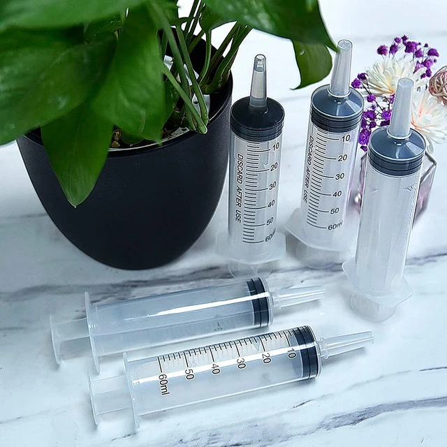 60/100ml Reusable Plastic Nutrient Filling Syringe Measuring Syringe Without Needle Syringe Glue for Animal Food Feeding 2