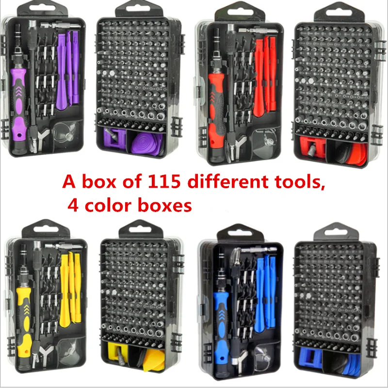 Screwdriver 115 in 1 set clock cell phone notebook disassembly and maintenance tools multifunctional screwdriver disassembly tools