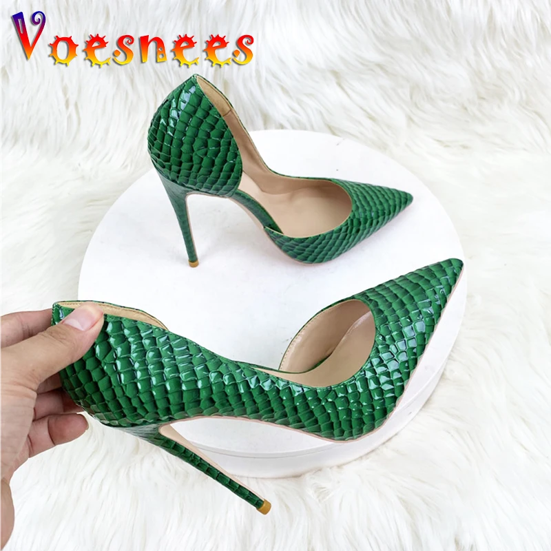 

Spring And Autumn Fashion Embossed High Heels 12CM Women Pointed Toe Party Single Shoes Office&Career Simple Style Elegant Pumps