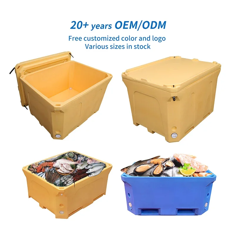 Factory Direct High Quality Plasticity Large Plastic Pallet Fish Box Containers For Seafood Transportation