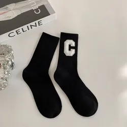 Autumn Winter Colorful Streetwear Crew Socks - Unisex Cotton Breathable Fashion (1)