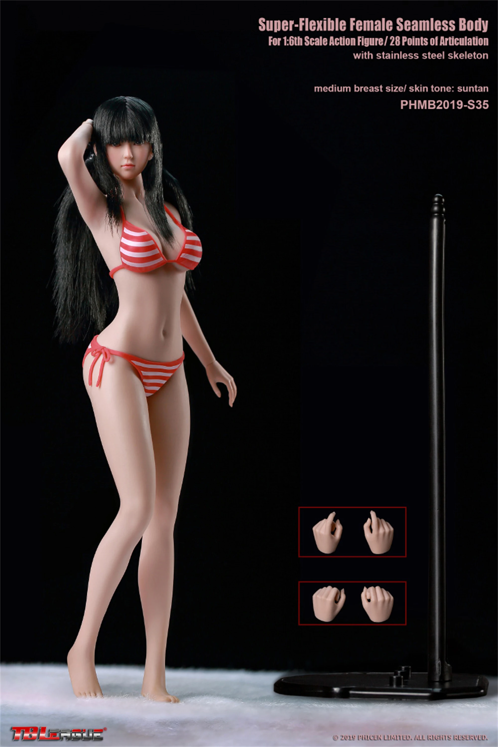 

TBLeague1/6 PHMB2019-S35 Suntan Skin, бесшовное тело, средняя грудь с головой, фигурка модели