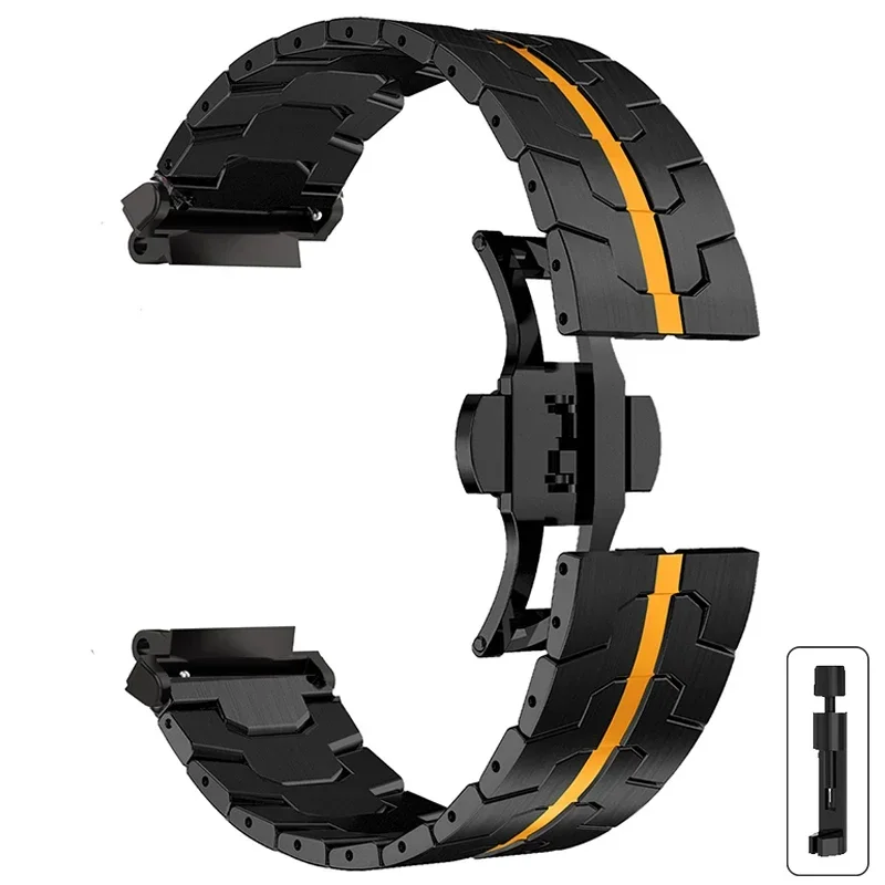 Premium Steel Strap with Butterfly Clasp - Metal Watch Band for Smartwatch Accessories