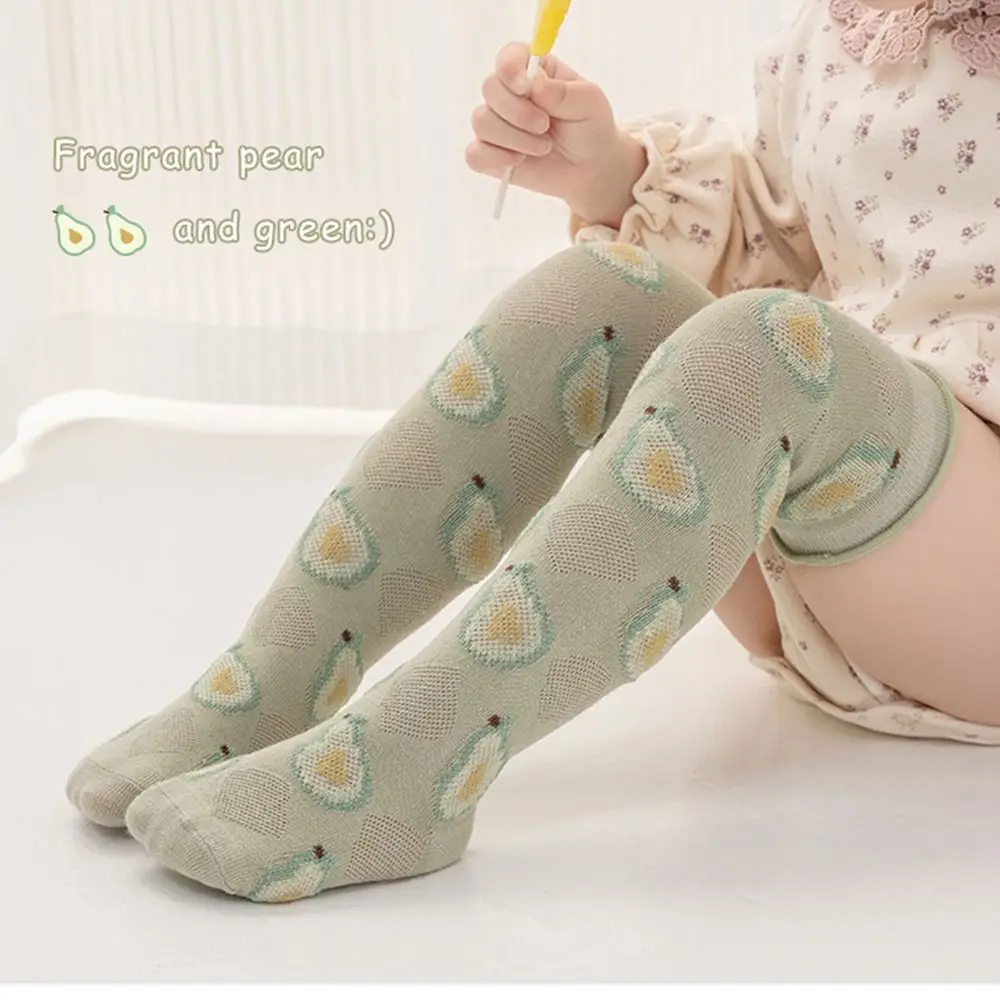 

Fruit Orange Mosquito Socks Fungus Edge Summer Children Girls Long Socks Korean Style Stockings Kids Hosiery Knee High Socks